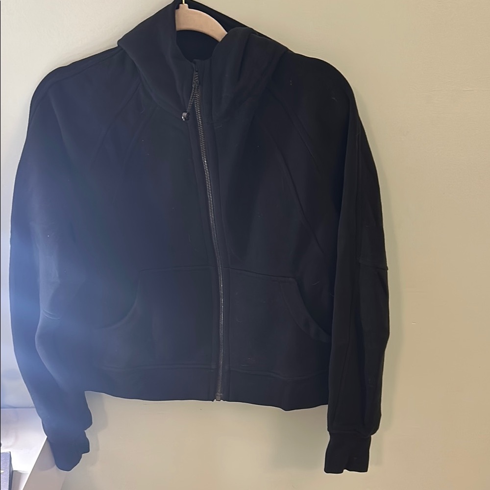 Lululemon Black Cropped Full Zip Scuba Sweatshirt